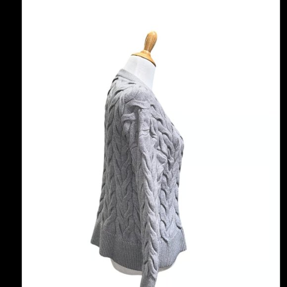 Philosophy women’s grey cable knit sweater S - Picture 3 of 6